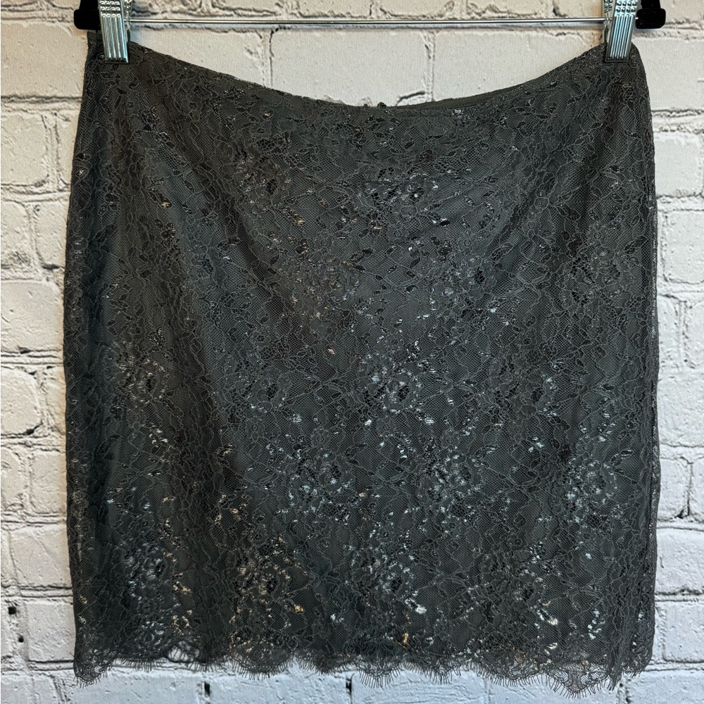 Velvet by Graham & Spencer Metallic Lace Skirt